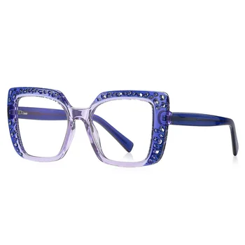 Модные квадратные очки для чтения с защитой от синего света для женщин Бренд Дизайнер Полые резные большие оправы Компьютерные очки