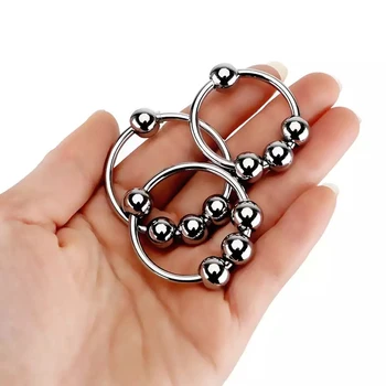 6 размеров металлическое кольцо для пениса секс-игрушки для мужчин мужская задержка эякуляции кольцо для члена из нержавеющей стали с 4 бусинами стимулятор головки