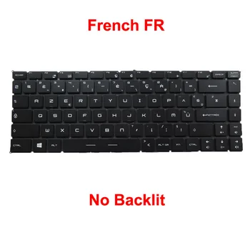 Ноутбук Без подсветки Клавиатура Для MSI GS65 9SD 9SE 9SF 9SG GF63 9SC 9SCSR 9SCX PS42 8RA 8RB 8RC WS65 WP65 Французский FR Черный Без рамки
