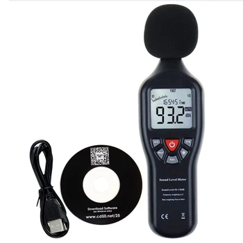 Датчик шума Измеритель децибел, Шумомер Шумомер Высокоточный черный Измерение 30-130 ДБ Запись через USB