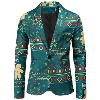 2023 Новая мода Мужские пиджаки Пальто Slim Fit Halloween Print Цветочный Мужской Костюм Куртки Смокинг Prom Мужская одежда