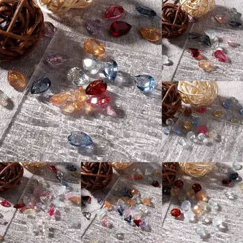 50 шт. DIY Sharp Bottom Stone Nails Art Decoration 3D Gems Crystal Nail Parts Drill Стразы