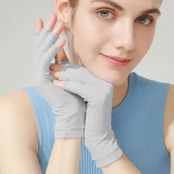2023 Летние перчатки для защиты от ультрафиолета Перчатки для вождения с полупалец Ледяной шелк Перчатки для половины пальцев Солнцезащитный крем Дышащие тонкие варежки