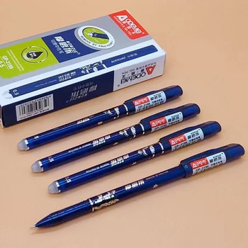 4 шт./компл. Роскошная стираемая ручка 0,5 мм Синие черные чернила Шариковая ручка для школьных принадлежностей Студент Письмо Гелевая ручка Канцелярские ручки