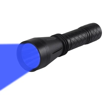 UltraFire H-B4 Светодиодные фонари высокой мощности Портативная аккумуляторная лампа с синим светом 18650 Тактический охотничий фонарик