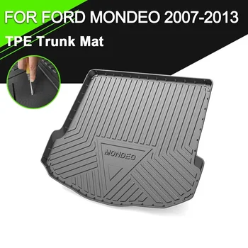 Для Ford Mondeo 2007-2013 Автомобильная задняя крышка багажника Коврик TPE Водонепроницаемый нескользящий резиновый грузовой вкладыш Аксессуары