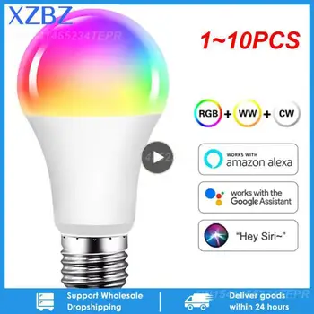 1 ~ 10 шт. Умные лампы E27 Светодиодная лампа Умная лампочка RGB 220 В 110 В Работает с приложением Tuya Smart Life Smartthings Alexa Hub