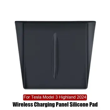  для Tesla Model 3+ Силиконовая прокладка для центрального управления Силиконовая накладка Защитная чашка Беспроводная зарядка Подлокотник Коробка Коврик Автомобильные аксессуары