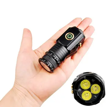  Супер сильный мини-вспышка Вспышка с питанием от USB Водонепроницаемый карманный фонарик Магнит Фонарики Мощный