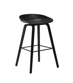 офисная мебель черное сиденье дубовые табуреты на ножках барные стулья современный стул для кофе-бара