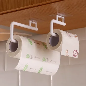 Держатель кухонной салфетки Подвесной держатель для туалетной бумаги Вешалка для полотенец Кухня Шкаф для ванной комнаты Дверной держатель крючка Органайзер