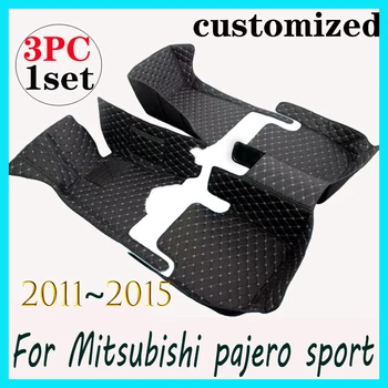 Автомобильные коврики для Mitsubishi pajero sport 2011 2012 2013 2014 2015 Изготовленные на заказ автомобильные накладки для ног автомобильный ковровый чехол Внутреннее пространство