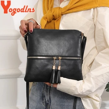 Yogodlns Новая модная женская сумка через плечо Винтажная сумка-мессенджер Высококачественная сумка через плечо в стиле ретро Сумка через плечо Пэчворк