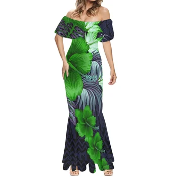 Cumagical Новый полинезийский племенной тотем Самоа Самоа Принты Лето Тропический пальмовый лист Повседневная одежда Элегантное платье для женщин 2023