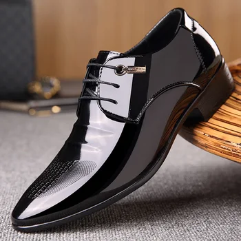 Мужская Мужская Лакированная Кожа Мужская Обувь Деловая Обувь Мужская Кожа Оксфорд Кожа Zapatos De Hombre De Vestir Formal