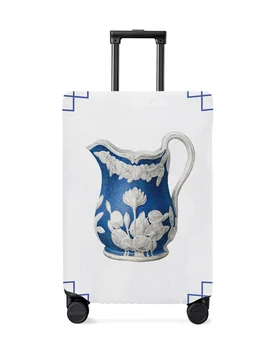 Винтажный синий и белый фарфоровый чехол для багажа в китайском стиле, пылезащитный чехол для 18-32-дюймового чемодана для путешествий