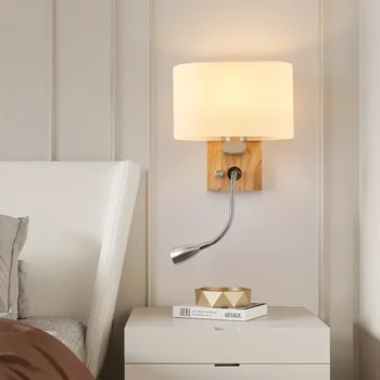 Nordic Светодиодный настенный светильник с вращающимся на 360 ° прожектором Настенное бра для спальни Гостиная Лестница Внутренний осветительный прибор Блеск