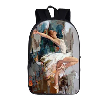 Элегантный рюкзак с принтом для танцора балета для подростков, девочек, мальчиков, школьных сумок, модные рюкзаки для ноутбуков с новым рисунком, студенты bookBags