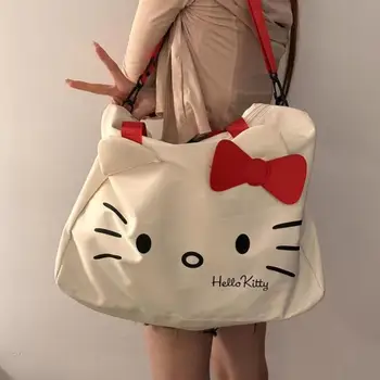 Sanrio Милая Hello Kitty Кампус Чехол для одежды Легкий тяговый стержень Путешествия Деловая поездка Сумка для хранения багажа Кошельки Сумки для девочек