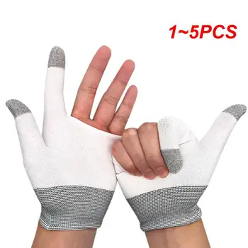 1 ~ 5 шт. Два пальца Игровые рукава для пальцев Перчатки для мобильных игр Защита от пота Сенсорный экран Кроватки для пальцев Бесшовные для мобильной игры