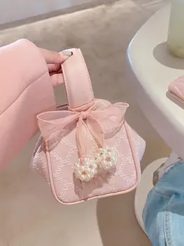 корейский 2023 Новый модельер Pearl Универсальная женская мини-сумка Ins Summer Solid Color Casual Sweet Girl Crossbody Bag
