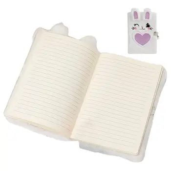 Секретный дневник для девочек 80 страниц Запираемый плюшевый дневник кролика для девочек Блокнот для студентов с разлинованными страницами для рисования