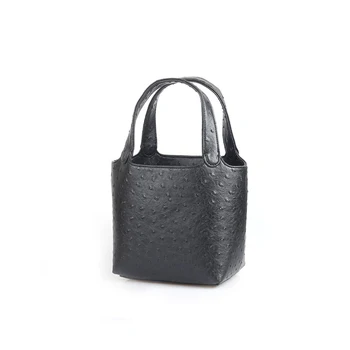 Модные женские сумки-ведра Высококачественные сумки из кожи страуса бренда Desgin Модная осенняя сумка-тоут Элегантная сумка Python