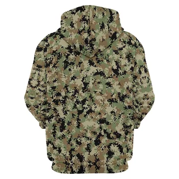 Военный камуфляж Графическая толстовка с капюшоном Мужская одежда 3D Ветеран армии Боевые толстовки с принтом Harajuku Мода y2k Пуловер Топы с капюшоном