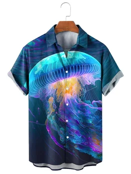 Моряк Лодка Гавайские рубашки 2023 Лето 3D-печатные пляжные рубашки для отпуска Повседневная винтажная одежда Женщины Блузка с лацканами Простая рубашка