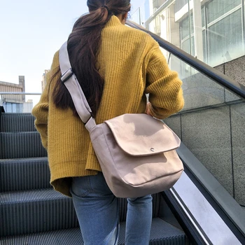Женская сумка через плечо Большие холщовые сумки через плечо для женщин 2023 Хлопковая ткань Мода Корейские студентки Школьная сумка Сумки