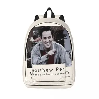 Matthew Perry Rip Рюкзак для мужчин Женщин Подростковая средняя школа Работа Дневной рюкзак Ноутбук Холщовые сумки Легкий