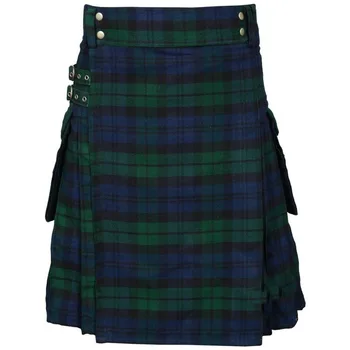Повседневный клетчатый килт Шотландия Плиссированная юбка Тартан Мужская классическая клетка Шотландские килты Highland