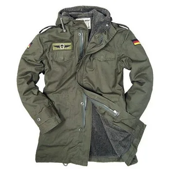 Немецкая армейская военная куртка Мужская зимняя хлопковая куртка Термотраншея с капюшоном Куртки Флисовое пальто на подкладке