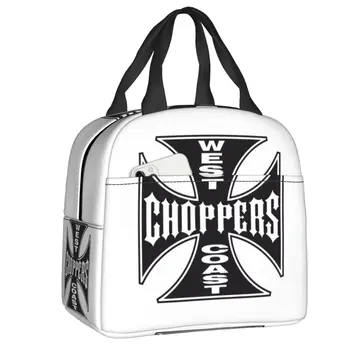 West Coast Iron Cross Choppers Термоизолированная сумка для ланча Многоразовый ланч-бокс для женщин Дети Школьная еда Пикник Большие сумки