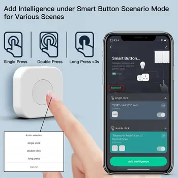 Новый Tuya ZigBee Button Smart Scene Switch Многосценная связь Беспроводное дистанционное управление Интеллектуальный умный дом Zigbee Gateway Need