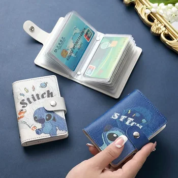 Аниме Disney Stitch Аниме Сумка для банковских карт Kawaii Cartoon Lotso Кожаный держатель для удостоверения личности для документов Периферийные продукты Подарок на день рождения