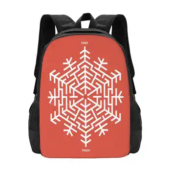 Удивительная рождественская школьная сумка для девочек-подростков Дорожные сумки для ноутбука Рождественские рождественские праздники Праздничный геометрический графический лабиринт