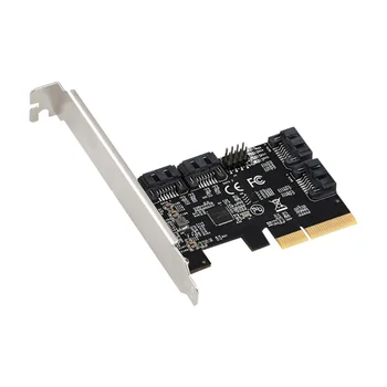 Высокоскоростная плата расширения PCIE на 4 порта SATA3.0 6 Гбит/с PCIExpress Adapter Плата расширения карты для настольного компьютера