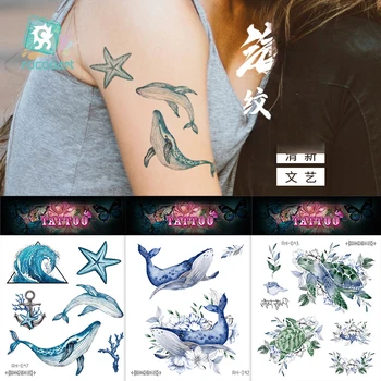 Водонепроницаемый Морской Животный Татуировка Рука Ключица Сексуальная Мода Временные Татуировки Размер наклейки: 150 * 105 мм