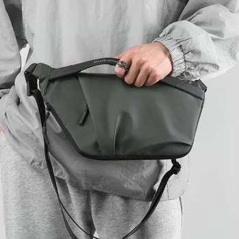  Новая мужская противоугонная сумка через плечо Водонепроницаемая сумка через плечо большой емкости для слинга на открытом воздухе Портативная нагрудная сумка для мужчин