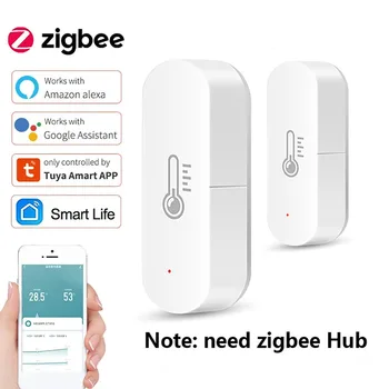 Tuya Zigbee Мобильное приложение датчика температуры и влажности удаленно отслеживает умный дом работает с Alexa Google Home Хаб не требуется