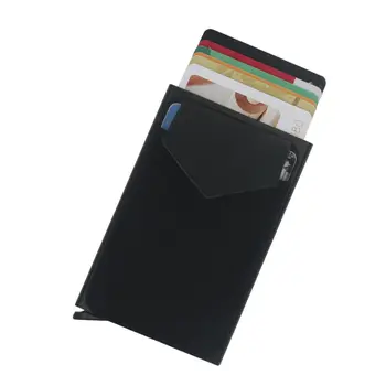 Новый держатель кредитной карты Кошелек Автоматический нажимной чехол с крышкой для карт ID Держатель смарт-карты Мода Мини-кошелек Мода