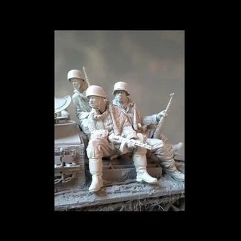 Смоляной солдатик 1/16 120 мм МОДЕРН Экипажи (3 фигуры) солдат Модель Несобранная неокрашенная фигура Строительный комплект