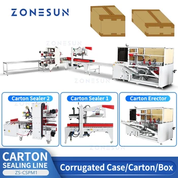 ZONESUN ZS-CSPM1 Автоматическая машина для запайки картонных коробок Упаковочное оборудование для обвязки Боксерская система Производственная линия