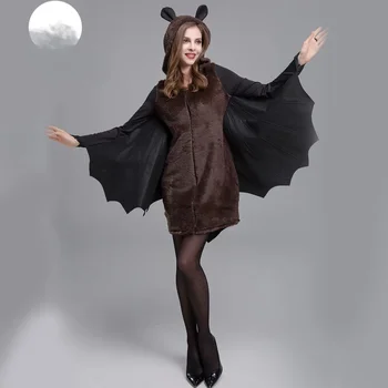 Женский милый костюм для косплея с крылом летучей мыши на Хэллоуин