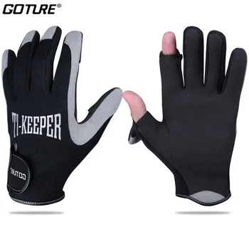 Goture Ti-Keep Перчатки для зимней рыбалки 2 пальца Cut S M L XL Водонепроницаемые противоскользящие перчатки для мужских дышащих перчаток для подледной рыбалки
