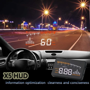 X5 3,5 дюйма OBD2 HUD спидометр обороты скорость расход топлива бортовой автомобиль цифровой расход с баззом проектор лобового стекла