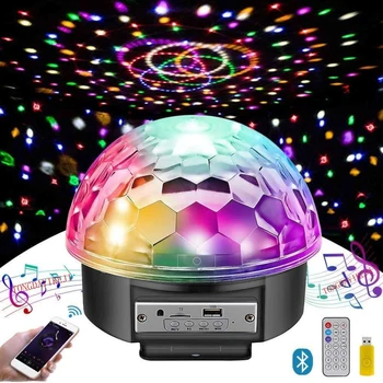 светодиодный диско-шар светильник Bluetooth музыкальная сцена светильник пульт дистанционного управления стробоскопический свет свадебная вечеринка атмосфера свет Хэллоуин свет