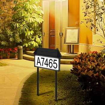 Солнечная адресная табличка, номера домов с подсветкой снаружи, адресная табличка со светодиодной подсветкой Наружный водонепроницаемый, настенный прочный