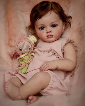 55 см Reborn Силиконовая кукла для девочек Мягкая/новорожденная Ребенок Reborn 3D Paint Girl Рождественский подарок